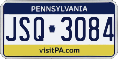 PA license plate JSQ3084
