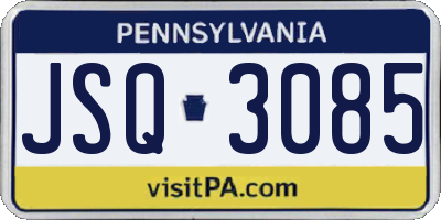 PA license plate JSQ3085