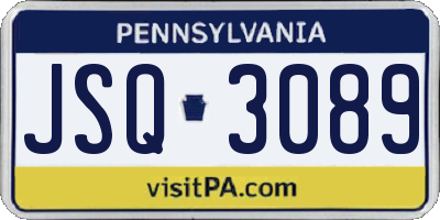 PA license plate JSQ3089