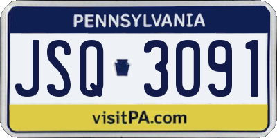 PA license plate JSQ3091