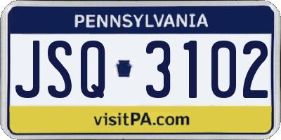 PA license plate JSQ3102