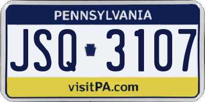 PA license plate JSQ3107