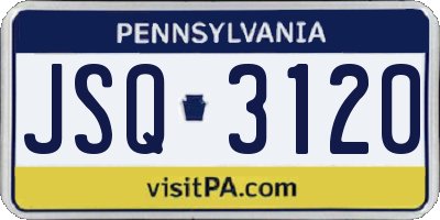 PA license plate JSQ3120