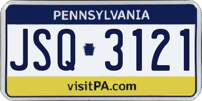 PA license plate JSQ3121
