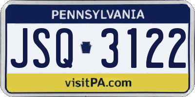 PA license plate JSQ3122