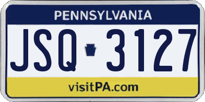 PA license plate JSQ3127