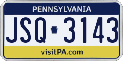 PA license plate JSQ3143