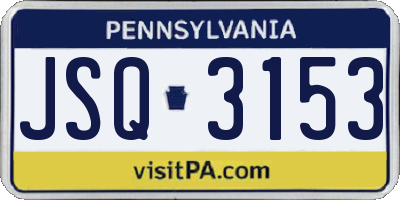 PA license plate JSQ3153