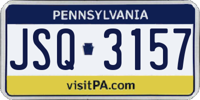 PA license plate JSQ3157