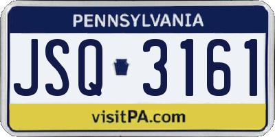 PA license plate JSQ3161