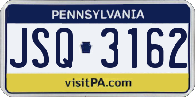 PA license plate JSQ3162