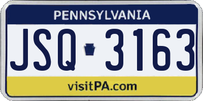 PA license plate JSQ3163