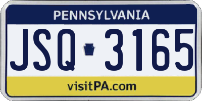 PA license plate JSQ3165