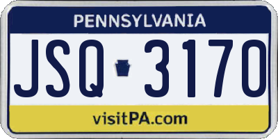 PA license plate JSQ3170