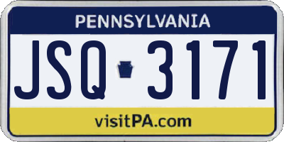 PA license plate JSQ3171