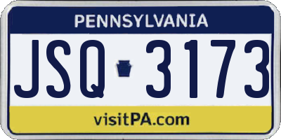 PA license plate JSQ3173