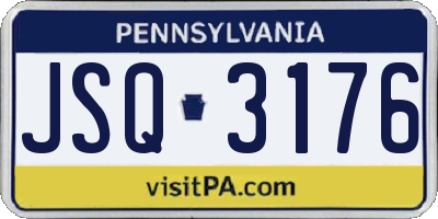 PA license plate JSQ3176