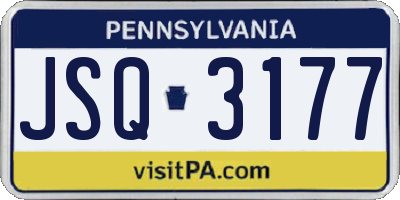PA license plate JSQ3177