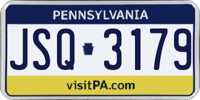 PA license plate JSQ3179