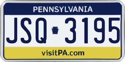 PA license plate JSQ3195