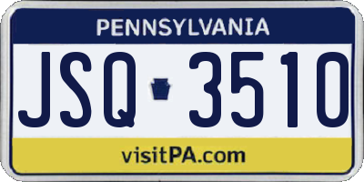 PA license plate JSQ3510