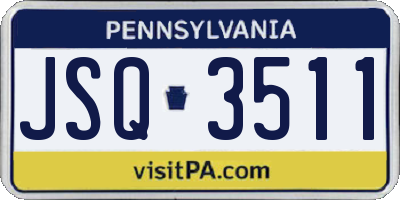 PA license plate JSQ3511