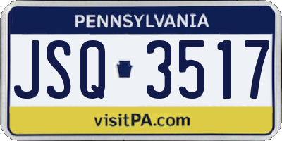 PA license plate JSQ3517