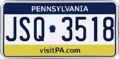 PA license plate JSQ3518