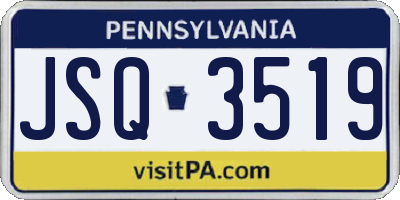 PA license plate JSQ3519