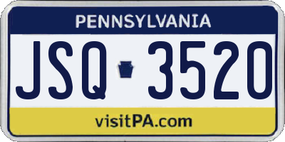 PA license plate JSQ3520