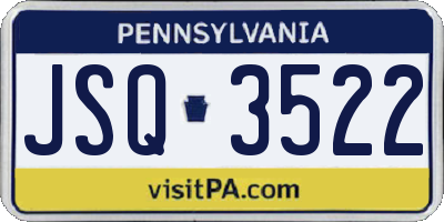 PA license plate JSQ3522