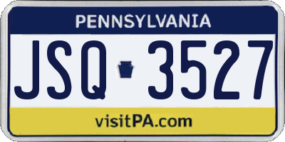 PA license plate JSQ3527