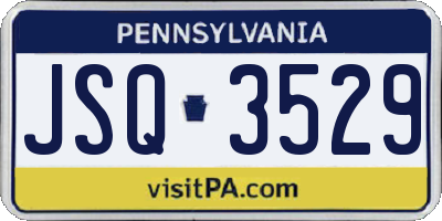 PA license plate JSQ3529