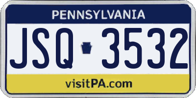 PA license plate JSQ3532