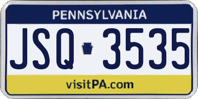 PA license plate JSQ3535