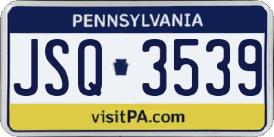 PA license plate JSQ3539