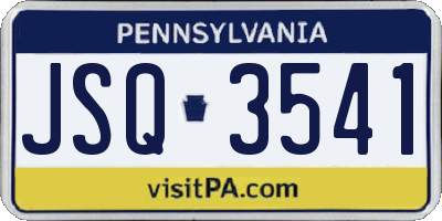 PA license plate JSQ3541