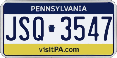 PA license plate JSQ3547