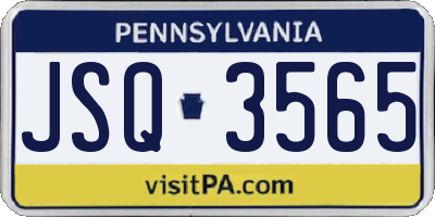 PA license plate JSQ3565