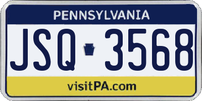 PA license plate JSQ3568