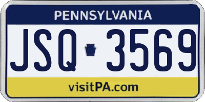 PA license plate JSQ3569
