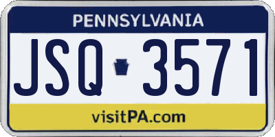 PA license plate JSQ3571