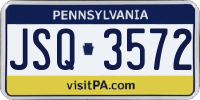 PA license plate JSQ3572