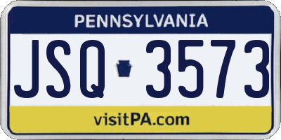 PA license plate JSQ3573
