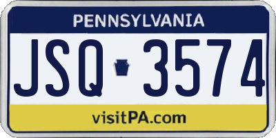 PA license plate JSQ3574