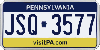 PA license plate JSQ3577