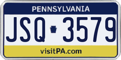 PA license plate JSQ3579