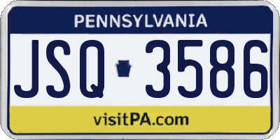 PA license plate JSQ3586