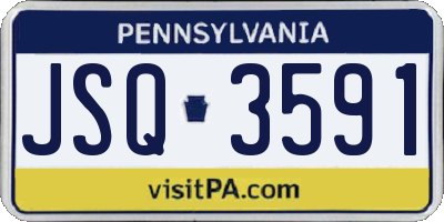 PA license plate JSQ3591