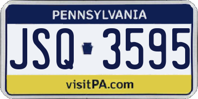 PA license plate JSQ3595